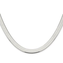 Sterling Silver Rhodium-plated 8mm Magic Herringbone Chain - 6