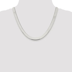 Sterling Silver Rhodium-plated 8mm Magic Herringbone Chain
