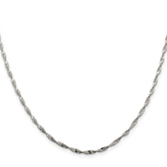 Sterling Silver 2mm Twisted Herringbone Chain - 5