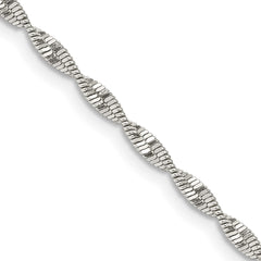 Sterling Silver 2mm Twisted Herringbone Chain - 5