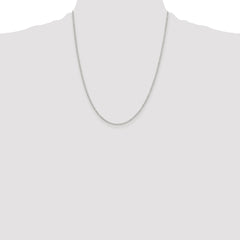 Sterling Silver Rhodium-plated 1.5mm Diamond-cut Cable Chain - 8