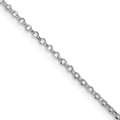 Sterling Silver Rhodium-plated 1.5mm Diamond-cut Cable Chain - 4