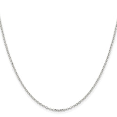 Sterling Silver Rhodium-plated 1.75mm Diamond-cut Cable Chain - 2