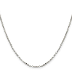 Sterling Silver 2.2mm Diamond-cut Cable Chain - 7