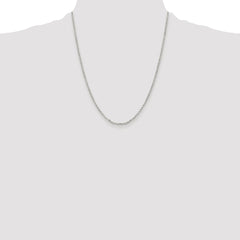 Sterling Silver Rhodium-plated 2.2mm Diamond-cut Cable Chain - 3