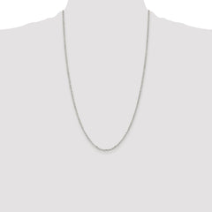 Sterling Silver Rhodium-plated 2.2mm Diamond-cut Cable Chain - 7