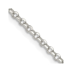 Sterling Silver 2.2mm Diamond-cut Cable Chain - 7