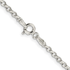 Sterling Silver Rhodium-plated 2.6mm Diamond-cut Cable Chain - 7