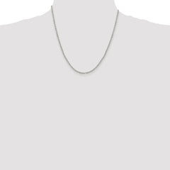 Sterling Silver Rhodium-plated 2.6mm Diamond-cut Cable Chain - 5