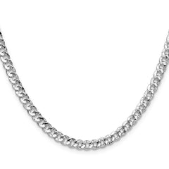 Sterling Silver 4.75mm Hammered Curb Chain - 6