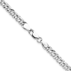 Sterling Silver 4.75mm Hammered Curb Chain - 7