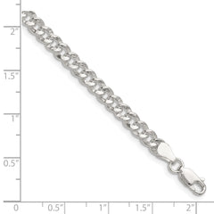 Sterling Silver 4.75mm Hammered Curb Chain - 5