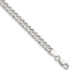 Sterling Silver 4.75mm Hammered Curb Chain - 5