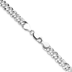 Sterling Silver 6.35mm Hammered Curb Chain - 5