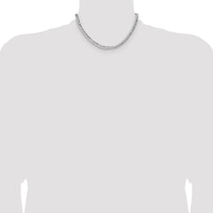Sterling Silver 6.35mm Hammered Curb Chain - 5