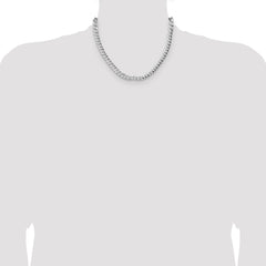 Sterling Silver 7.6mm Hammered Curb Chain - 5