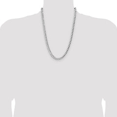 Sterling Silver 7.6mm Hammered Curb Chain - 6