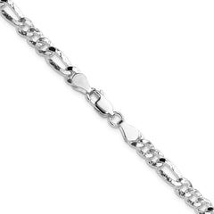 Sterling Silver 4.75mm Hammered Figaro Chain - 7