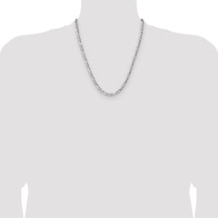 Sterling Silver 4.75mm Hammered Figaro Chain - 7