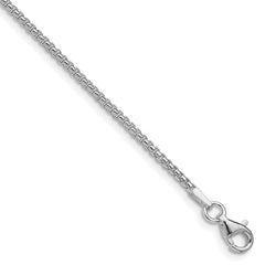 Sterling Silver Rhodium-plated 1.75mm Round Box Chain - 6