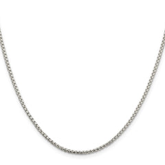 Sterling Silver 2mm Round Box Chain - 5