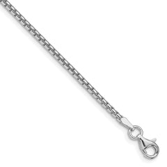 Sterling Silver Rhodium-plated 2mm Round Box Chain - 5