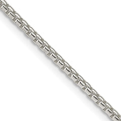 Sterling Silver 2mm Round Box Chain - 7