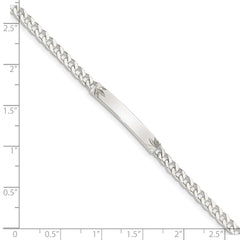 Sterling Silver Polished Engraveable Curb Link ID Bracelet - 5