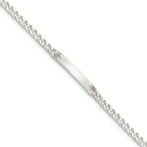 Sterling Silver Polished Engraveable Curb Link ID Bracelet - 3