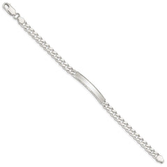 Sterling Silver Diamond-cut Engraveable Curb Link IN Bracelet