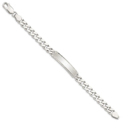 Sterling Silver Diamond-cut Engraveable Curb Link ID Bracelet - 5