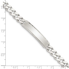 Sterling Silver Diamond-cut Engraveable Curb Link ID Bracelet - 2
