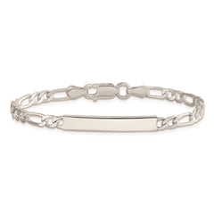 Sterling Silver Engraveable 7 in. Figaro Link ID Bracelet