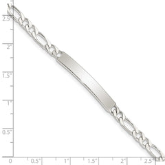 Sterling Silver 7inch Engraveable Figaro Link ID Bracelet