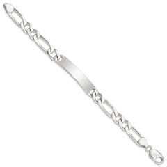 Sterling Silver 8.5inch Polished Engraveable Figaro Link ID Bracelet