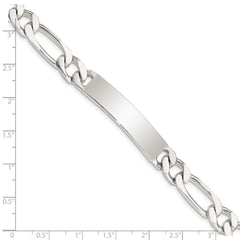 Sterling Silver 8.5inch Polished Engraveable Figaro Link ID Bracelet