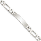 Sterling Silver 8.5inch Polished Engraveable Figaro Link ID Bracelet