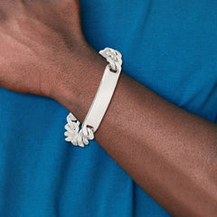 Sterling Silver 8.5inch Polished Engraveable Figaro Link ID Bracelet - 2