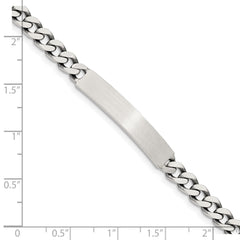 Sterling Silver 8inch Engraveable Antiqued Curb Link ID Bracelet - 3