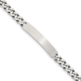 Sterling Silver 8inch Engraveable Antiqued Curb Link ID Bracelet - 3
