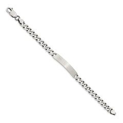 Sterling Silver 8inch Engraveable Antiqued Curb Link ID Bracelet - 4
