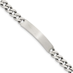 Sterling Silver 8inch Engraveable Antiqued Curb Link ID Bracelet - 4
