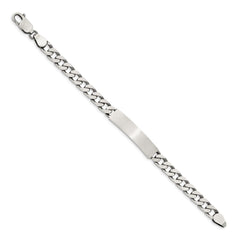Sterling Silver 8inch Engraveable Antiqued Curb Link ID Bracelet