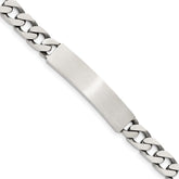 Sterling Silver 8inch Engraveable Antiqued Curb Link ID Bracelet