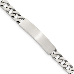 Sterling Silver 8inch Engraveable Antiqued Curb Link ID Bracelet