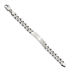 Sterling Silver 8inch Engraveable Antiqued Curb Link ID Bracelet - 2