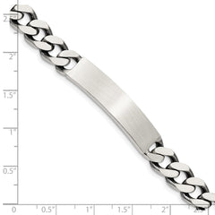 Sterling Silver 8inch Engraveable Antiqued Curb Link ID Bracelet - 2