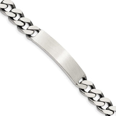 Sterling Silver 8inch Engraveable Antiqued Curb Link ID Bracelet - 2