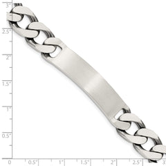Sterling Silver 7.5inch Engraveable Antiqued Curb Link ID Bracelet - 2