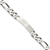 Sterling Silver 8.5inch Engraveable Antiqued Figaro Link ID Bracelet - 2